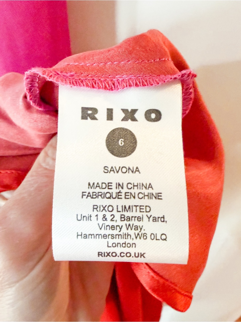 RIXO Savona Silk Midi Gown Dress Pink Red Ombre Size US 2 - Picture 7 of 10